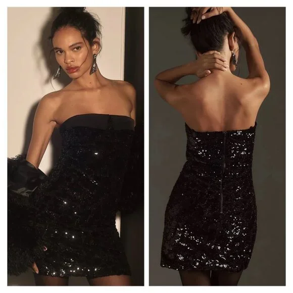 NWT Le Superbe Nominee + Anthropologie Tux Mini Sequin Dress - Picture 3 of 7